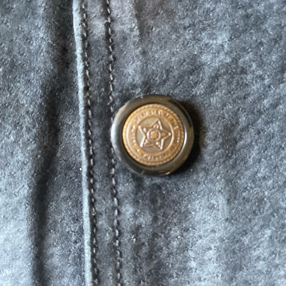 Black Suede Button-Up Vest By Basic Editions Size… - image 3